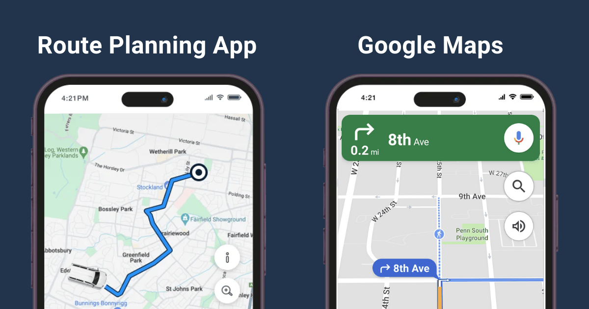 Route Planning App vs Google Maps